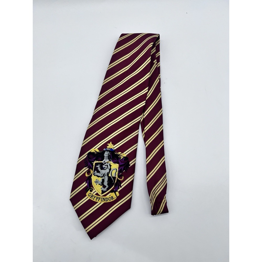 Harry Potter Gryffindor Inc Neck Tie Class Crest Striped Tonno Burgundy‎ Yellow